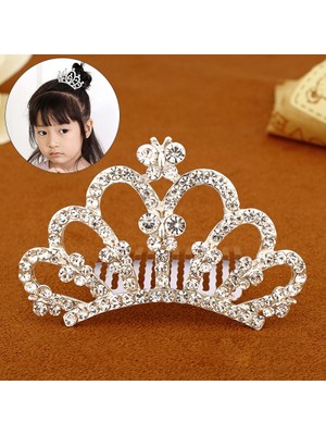 Mingjin Shop2 G Çocuklar Mini Taçlar Saç Takı Coloful G Kristal Saç Tarak Küçük Tiaras Kız Doğum Günü Partisi Prenses Saç Süsler (Yurt Dışından)