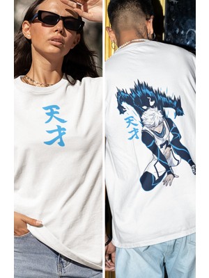 Fuddy Moda Oversize Seishiro Nagi Two Sırt Baskılı Tişört, Unisex  Blue Lock Anime Baskılı T-Shirt