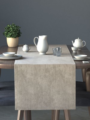 PERLE Kadife Dokulu Keten Rengi Daily Series Runner 40 X 140