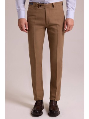 Ysf Erkek Camel Regular Fit Kanvas Pantolon