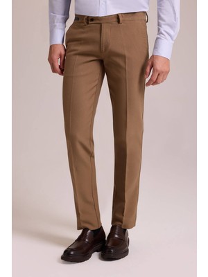 Ysf Erkek Camel Regular Fit Kanvas Pantolon