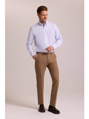 Ysf Erkek Camel Regular Fit Kanvas Pantolon