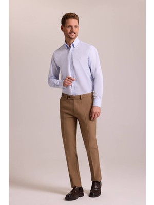 Ysf Erkek Camel Regular Fit Kanvas Pantolon