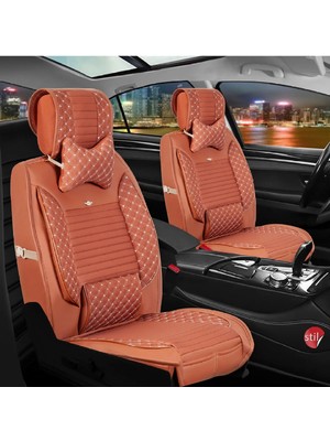 Startcar Mini Copper Contryman Uyumlu Deri Oto Koltuk Kılıfı Ön Arka Takım Tarçın Sc
