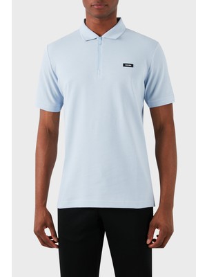 Calvin Klein Pamuk Karışımlı Fermuarlı Polo Yaka T Shirt K10K112478CGK Erkek Polo Yaka T Shirt K10K112478 Cgk