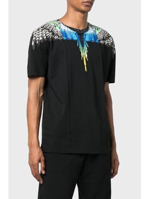 Marcelo Burlon Pamuklu Regular Fit Bisiklet Yaka T Shirt Erkek T Shirt Cmaa018S23Jer0061009