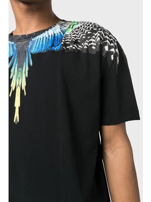 Marcelo Burlon Pamuklu Regular Fit Bisiklet Yaka T Shirt Erkek T Shirt Cmaa018S23Jer0061009