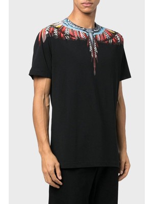 Marcelo Burlon Pamuklu Regular Fit Bisiklet Yaka T Shirt Erkek T Shirt Cmaa018S23Jer0021025