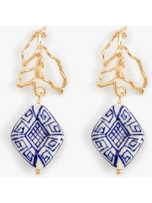 Koton Seramik Küpe Etnik Desenli Orta Boy