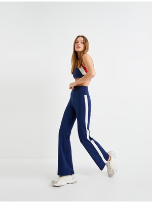 Koton Ispanyol Paça Tayt Renk Bloklu Yüksek Bel Slim Fit