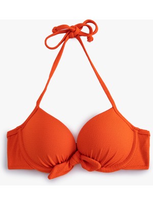 Koton Push Up Bikini Üstü Dokulu Bağlama Detaylı Balenli