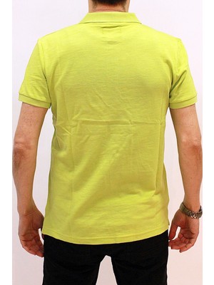 Cazador Caz 4202 Polo Yaka Ince Pike Erkek T-Shirt Elma Yeşil