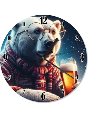 Karizma Tablo Kadak Giyen Kutup Ayısı ve Bira Şekilli Duvar Saati