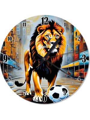 Tablomega Futboll ve Aslan Kral Şekilli Duvar Saati