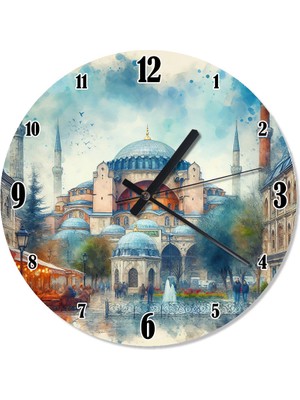 Karizma Tablo Ayasofya Camii Sessiz Duvar Saati