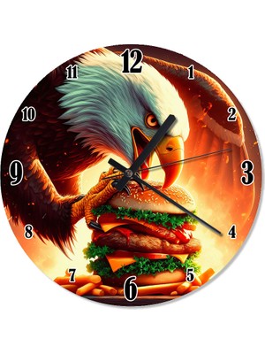 Ekart Kara Kartal Hamburger Avı  Akarlı Duvar Saati