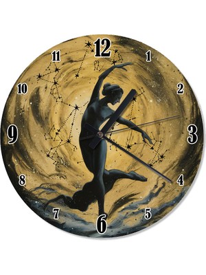 Tablomega Yıldızlar ve Kadın Dekoratif Duvar Saati