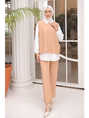 Bisküvi Çizgili Üçlü Takım