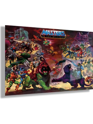 Gaagart Temperli Gerçek Yatay Cam Tablo Kâinatın Hâkimleri He-Man