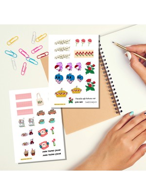 Fatofotofan Piknik Temalı Sticker Set 2'li 82 adet etiket çıkartma