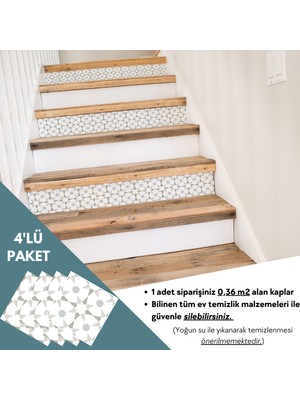 Technosmart 4ADET 30CM×30CM Kendinden Yapışkanlı Duvar Kaplama Mutfak Banyo Pvc Sticker Dekorasyon