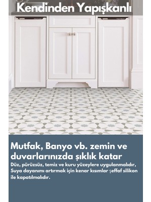 Trendpoint Kendinden Yapışkanlı Pvc Sticker 4ADET 30CM×30CM Mutfak Banyo Duvar Zemin Kaplama