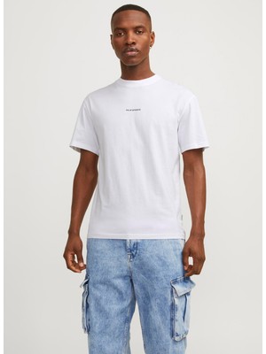Jack & Jones Bisiklet Yaka Beyaz Erkek T-Shirt Joraruba Landscape Tee Ss Crew Neck