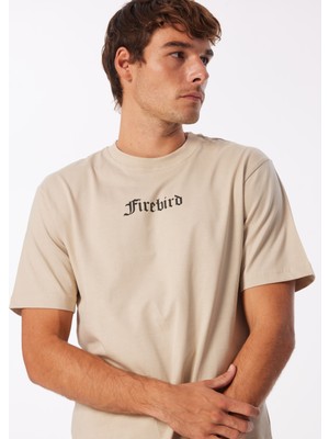 Only & Sons O Yaka Baskılı Açık Bej Erkek T-Shirt Onskylo Art Ss Tee