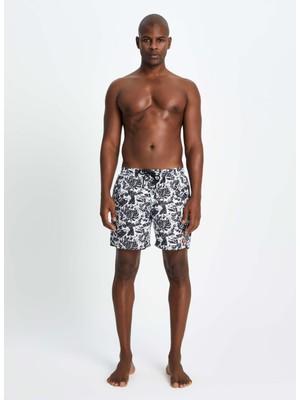 Ellesse Siyah - Beyaz Erkek Şort Mayo EM189-WBKD Ellesse Şort Mayo