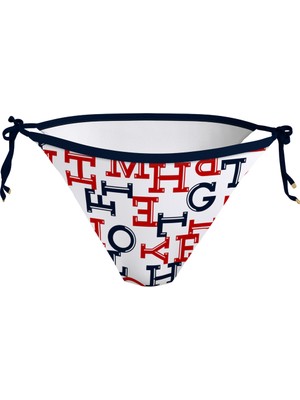 Tommy Hilfiger Lacivert - Beyaz - Kırmızı Kadın Bikini Alt Cheeky Strıng Sıde T, 0k4 UW0UW0531