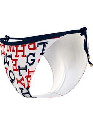 Tommy Hilfiger Lacivert - Beyaz - Kırmızı Kadın Bikini Alt Cheeky Strıng Sıde T, 0k4 UW0UW0531