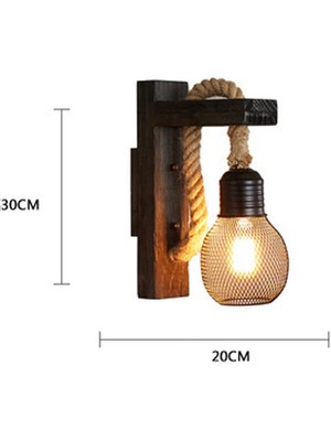 YHome Retro Ahşap Duvar Lambası LED Dekoratif Işık (Yurt Dışından)