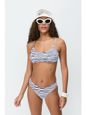 C&city İp Askı Bikini Takım 3268 Beyaz/Lacivert