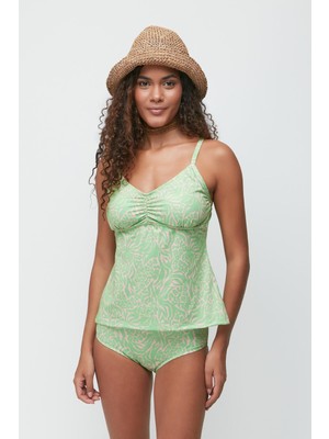 C&city Yüksek Bel Uzun Tankini 7741 Yeşil