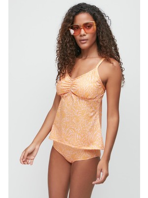 C&city Yüksek Bel Uzun Tankini 7741 Oranj