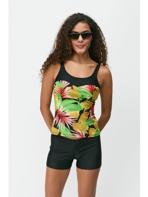 C&city Şortlu Tankini 7757 Siyah/Çok Renkli