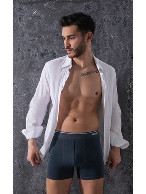 Elit Zümrüt Erkek Pamuklu Düz Likralı Boxer 3'lü Adet