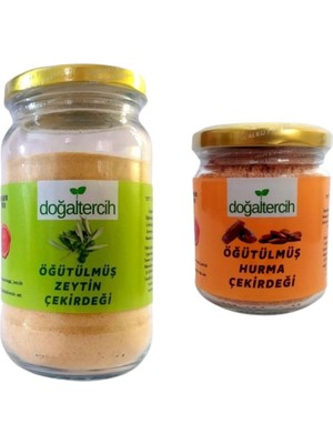 Doğal Tercih Öğütülmüş Hurma ve Zeytin Çekirdeği Tozları 200 gr + 100 gr