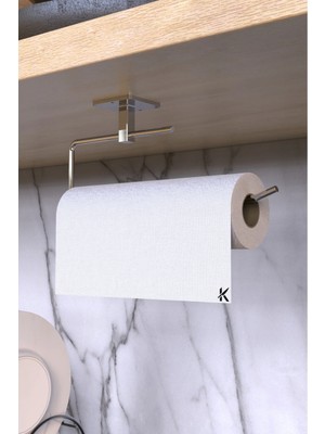 Karteya Yapışkanlı Gümüş Rulo ve Uzun Havluluk Wc Kağıtlık ve Kare Havluluk Banyo Mutfak 4'lü Set