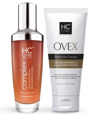 HC Care Saç Bakım Seti Dökülme ve Yıpranma Karşıtı Bitkisel Yağ Ekstraktlı 2×100 ml Tüm Saç Tipleri
