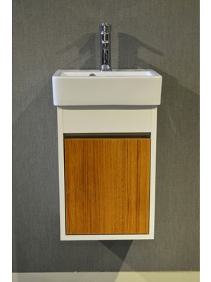 Turkuaz Seramik Banyo Tuvalet Mini Lavabo 26 x 36 cm %100MDF (Banyo Dolabı)