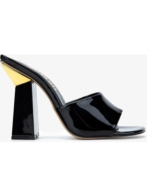 Valmenti Lucio Kadın Siyah Rugan Deri Topuklu Ayakkabı 22 3248 Bn Trlk Y24