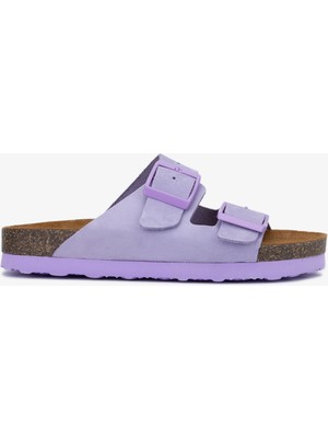 Valmenti Yasmin Kadın Purple Deri Terlik 985 24-6403 Bn Trlk Y24