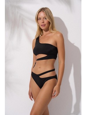 Pierre Cardin Tek Omuz Bağlamalı Bikini Takım Siyah 241270