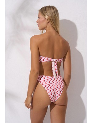 Pierre Cardin Aksesuarlu Straplez Bikini Takım Desenli 241219