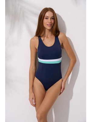 Pierre Cardin Kadın Parçalı Yüzücü Mayo Lacivert Renkli Astarlı Model 241145