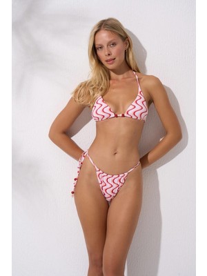 Pierre Cardin Desenli Boncuk Detaylı Üçgen Bikini Takım Kadın 42 Beden Renkli Plaj Modası  241218