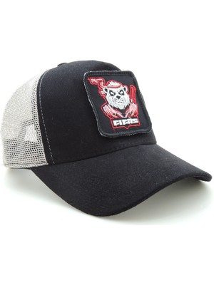 City Goat Trucker Panda Titas 0006 Kod Logolu  Siyah-Beyaz Şapka (Cap)