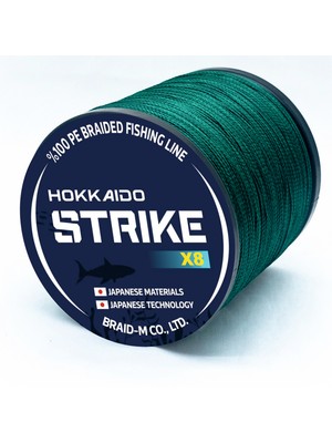 Hokkaido Strike X8 300 Metre,koyu Yeşil,0.34 mm 8 Katlı- 29-Kg Çeker,ip,örgü,ipek Misina