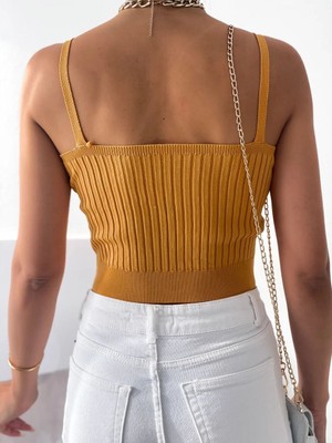 Primavera Trend V Yaka Askılı Crop